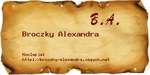 Broczky Alexandra névjegykártya